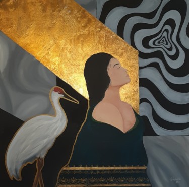 Malarstwo zatytułowany „Żuraw” autorstwa Wiktoria Wąchalska, Oryginalna praca, Akryl