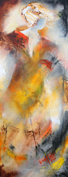 Картина под названием "Marian 22-02" - Wil Lof, Подлинное произведение искусства, Акрил Установлен на Деревянная рама для но…