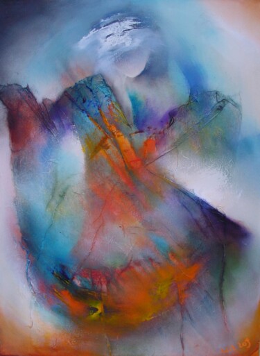 Картина под названием "Eloise 18-01" - Wil Lof, Подлинное произведение искусства, Акрил Установлен на Деревянная рама для но…