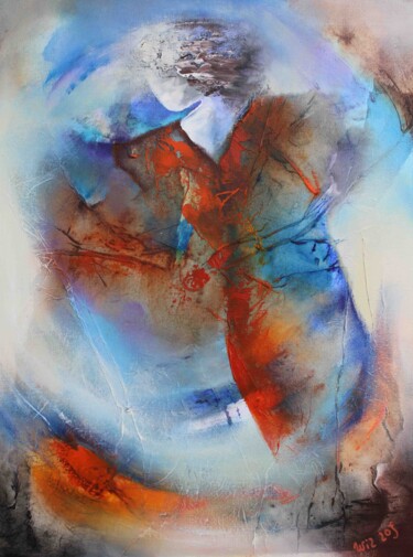 Картина под названием "Eloise 23-03" - Wil Lof, Подлинное произведение искусства, Акрил Установлен на Деревянная рама для но…
