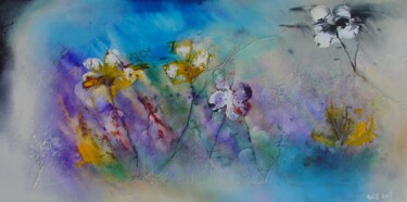 Картина под названием "Flowers 14-03" - Wil Lof, Подлинное произведение искусства, Акрил Установлен на Деревянная рама для н…