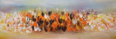 Картина под названием "Sea of Flowers 21-01" - Wil Lof, Подлинное произведение искусства, Акрил Установлен на Деревянная рам…