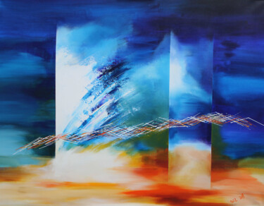 Malerei mit dem Titel "wings 04-03" von Wil Lof, Original-Kunstwerk, Acryl Auf Keilrahmen aus Holz montiert