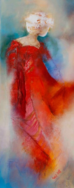 Картина под названием "Marian 24-01" - Wil Lof, Подлинное произведение искусства, Акрил Установлен на Деревянная рама для но…