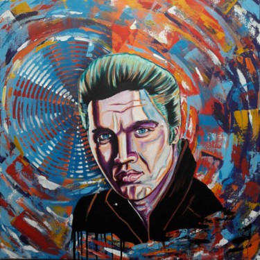 Peinture intitulée "elvis-70x70cm.jpg" par Dibidäbi, Œuvre d'art originale, Acrylique