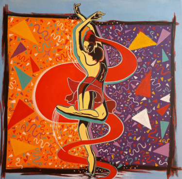 Malerei mit dem Titel "dancing-queen-60x60…" von Dibidäbi, Original-Kunstwerk, Acryl