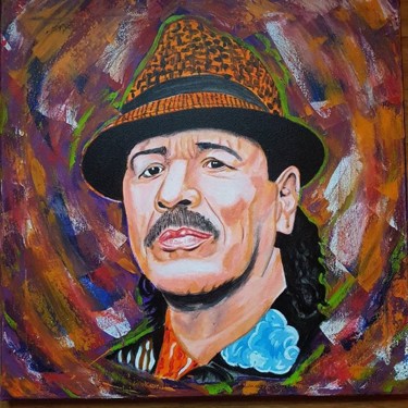 Peinture intitulée "Carlos Santana" par Dibidäbi, Œuvre d'art originale, Acrylique
