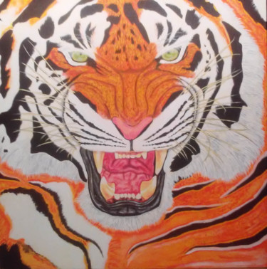 Malerei mit dem Titel "tiger-50x50cm.jpg" von Dibidäbi, Original-Kunstwerk, Acryl