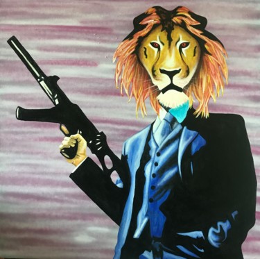 Pittura intitolato "Lion Bond" da El-Joa, Opera d'arte originale, Spray