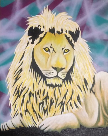 Schilderij getiteld "The White King" door El-Joa, Origineel Kunstwerk, Acryl