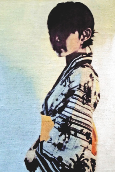 Картина под названием "Chiaroscuro Profile…" - Wilf Tilley, Подлинное произведение искусства, Масло Установлен на Деревянная…