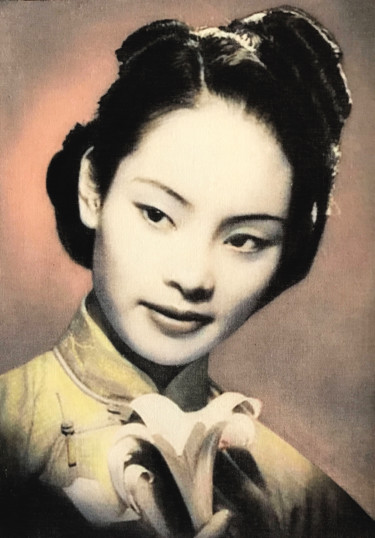 Shanghai Portrait #1 Painting titled "Shanghai Portrait #1" by Wilf Tilley, Original Artwork, Oil Mounted on Wood Panel