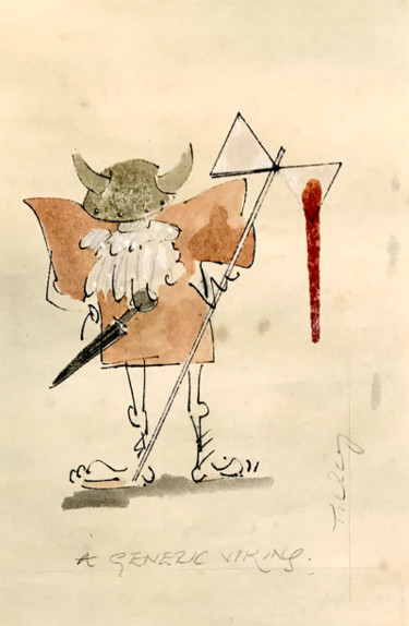 Printmaking titled "A Generic Viking: G…" by Wilf Tilley, Original Artwork, Monotype