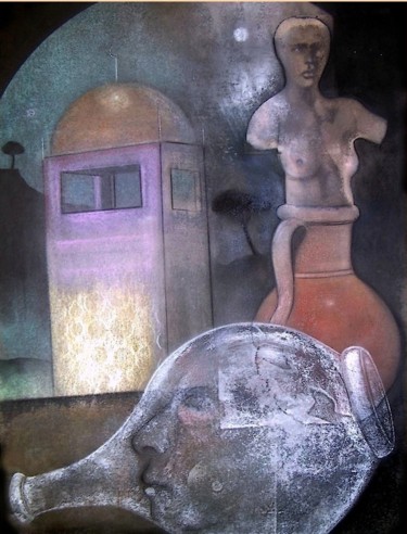 Dessin intitulée "A History Of ideas:…" par Wilf Tilley, Œuvre d'art originale, Pastel Monté sur Panneau de bois