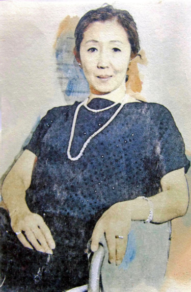 Noriko Wearing A Sequin Dress Painting titled "Noriko Wearing A Se…" by Wilf Tilley, Original Artwork, Ink