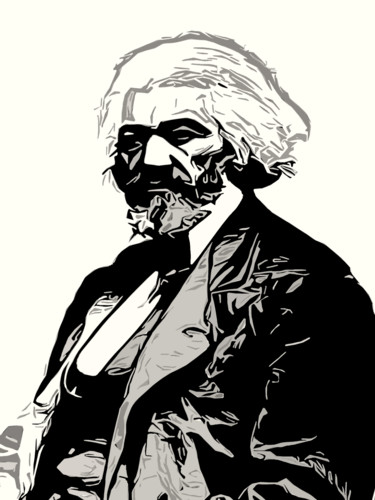 Prenten & gravures getiteld "Frederick Douglass,…" door Wilf Tilley, Origineel Kunstwerk, Digitale afdruk