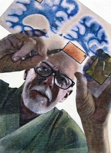 Schilderij getiteld "Preparing An OHP Sl…" door Wilf Tilley, Origineel Kunstwerk, Olie Gemonteerd op Houten paneel