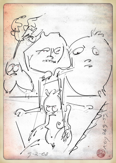 Zeichnungen mit dem Titel "The Pathological Pu…" von Wilf Tilley, Original-Kunstwerk, Graphit