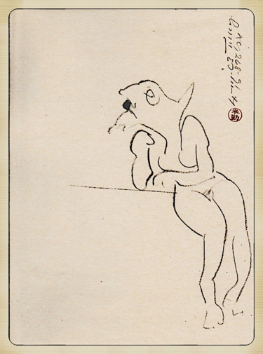 Zeichnungen mit dem Titel "Seven Mythological,…" von Wilf Tilley, Original-Kunstwerk, Kohle