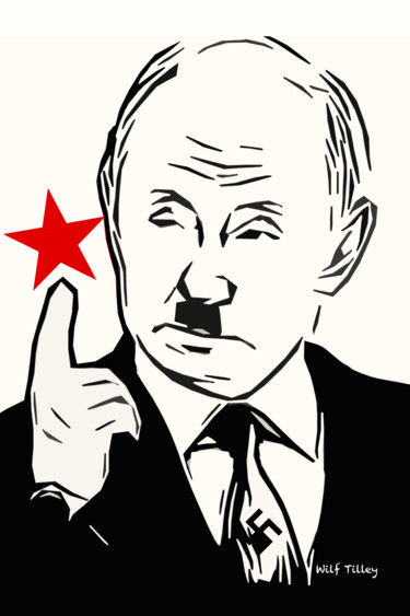 Printmaking titled "Monsieur Putin Crea…" by Wilf Tilley, Original Artwork, Digital Print