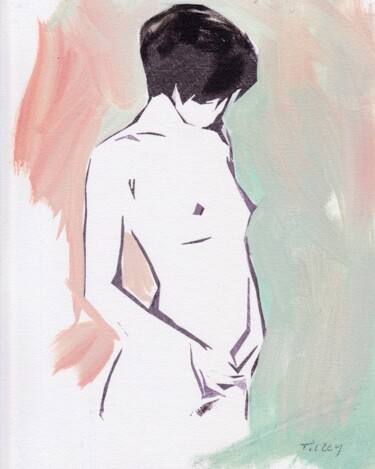 Malarstwo zatytułowany „Female Nude (Japan)” autorstwa Wilf Tilley, Oryginalna praca, Atrament