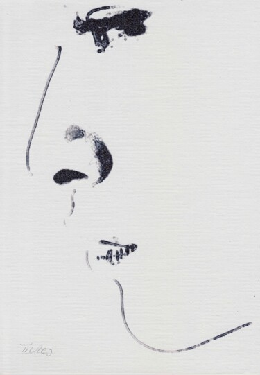 Disegno intitolato "Profile Sketch Of A…" da Wilf Tilley, Opera d'arte originale, Inchiostro