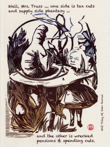 Gravures & estampes intitulée "Liz In Wonderland" par Wilf Tilley, Œuvre d'art originale, Impression numérique