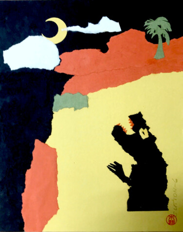 Collages intitolato "Une crise de folie…" da Wilf Tilley, Opera d'arte originale, Collages