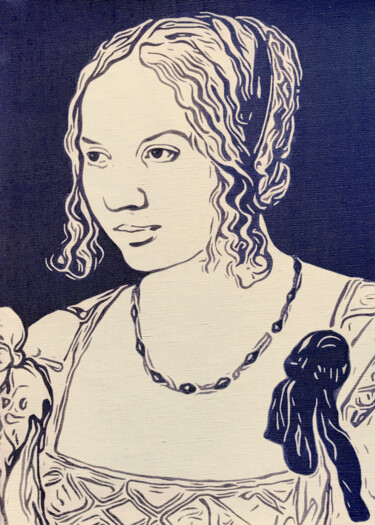 「Portrait Sketch Of…」というタイトルの絵画 Wilf Tilleyによって, オリジナルのアートワーク, インク