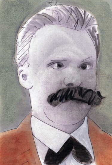 Painting titled "Friedrich Nietzsche…" by Wilf Tilley, Original Artwork, Oil