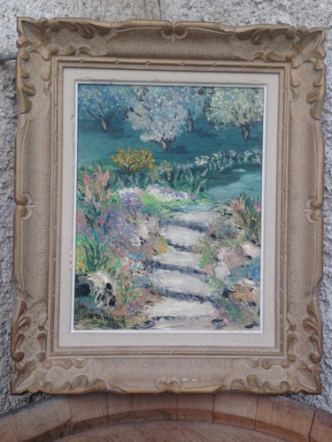 Painting titled "2 ème Marche Fleurie" by Wilfrid Gaumer, Original Artwork, Oil