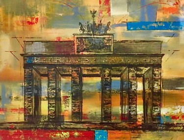 Malerei mit dem Titel "Brandenburger Tor" von Wilhelm Kinn, Original-Kunstwerk, Acryl