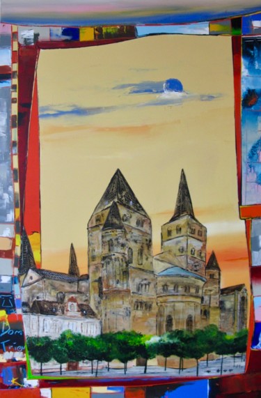 Malerei mit dem Titel "Trier, Teil 2" von Wilhelm Kinn, Original-Kunstwerk, Acryl