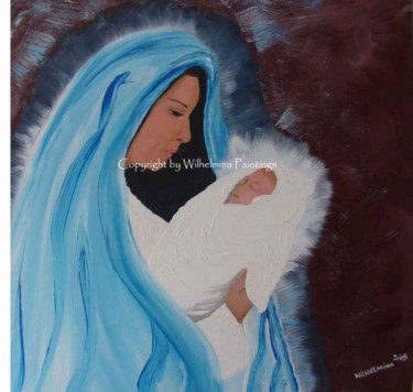 Painting titled "Mother Mary" by Wilhelmina Mckittrick, Original Artwork, Oil