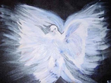 Painting titled "Dove" by Wilhelmina Mckittrick, Original Artwork, Oil