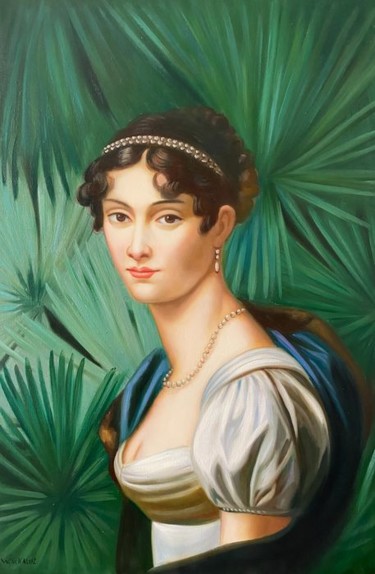 A Princess in the Palms Painting titled "A Princess in the P…" by Wilhem Von Kalisz, Original Art, Oil