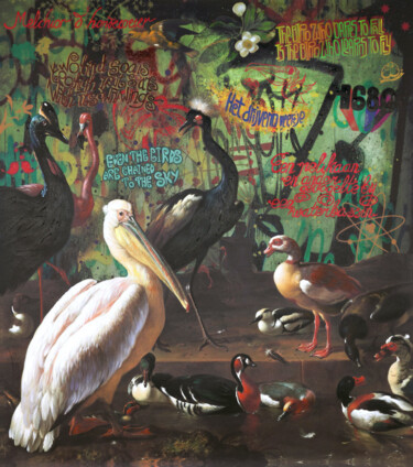 Картина под названием "The bird who dares…" - Wilhem Von Kalisz, Подлинное произведение искусства, Акрил