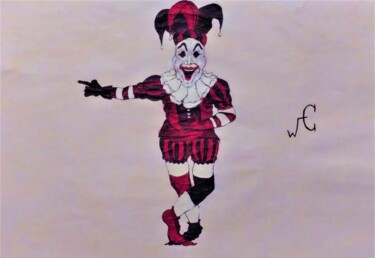 Tekening getiteld "Joker VI" door Will Carene, Origineel Kunstwerk, Inkt