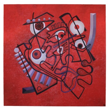 Peinture intitulée "Seeing Red" par Will Jordan, Œuvre d'art originale, Huile