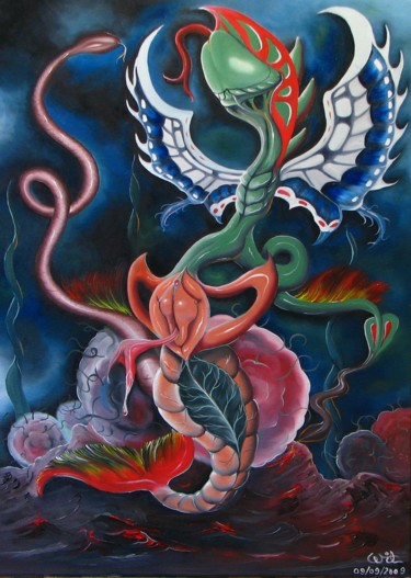 Extase Peinture intitulée "Extase" par Willcap, Œuvre d'art originale, Huile