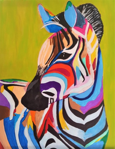 Painting titled "Stripes" by Willemijn Mensens, Original Artwork, Acrylic