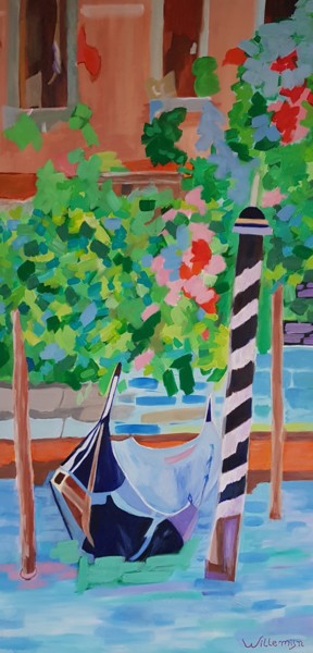 Painting titled "Abstract in Venice" by Willemijn Mensens, Original Artwork, Acrylic