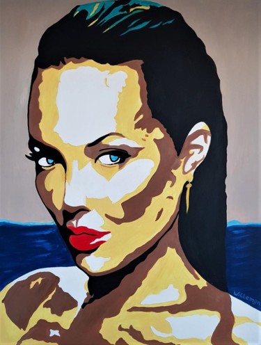 Painting titled "Angie" by Willemijn Mensens, Original Artwork, Acrylic