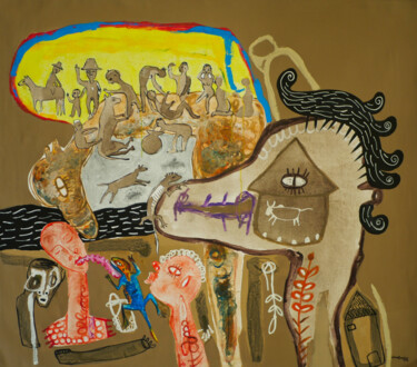 Картина под названием "Eau mystérieuse" - William Bakaimo, Подлинное произведение искусства, Акрил Установлен на Деревянная…
