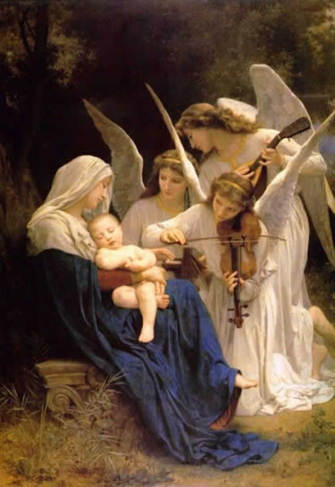 Painting titled "songs of angels" by William Bouguereau, Original Artwork