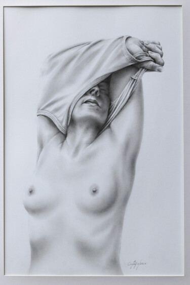 图画 标题为“Chris au lever” 由William Castaño, 原创艺术品, 铅笔