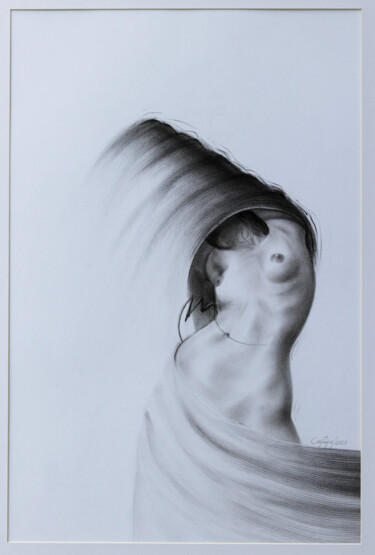 Drawing titled "Danse érotique" by William Castaño, Original Artwork, Charcoal