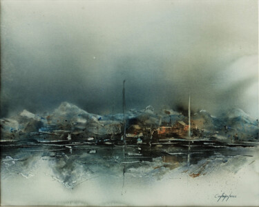 Malerei mit dem Titel "Terre Nordique" von William Castaño, Original-Kunstwerk, Aquarell