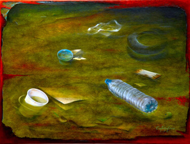 Ζωγραφική με τίτλο "Dispersion" από William Castaño, Αυθεντικά έργα τέχνης, Λάδι Τοποθετήθηκε στο Ξύλινο φορείο σκελετό