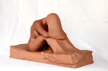 Sculpture titled "Réflexion" by William Castaño, Original Artwork, Clay